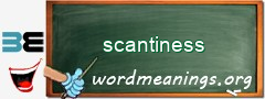 WordMeaning blackboard for scantiness